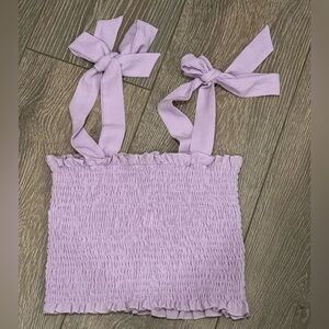 Lilac Crop Top with Bow Straps